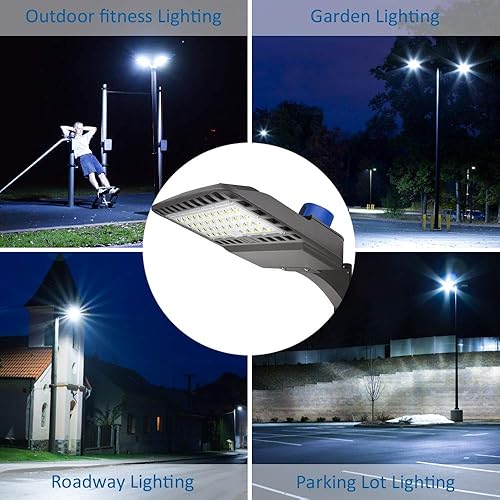 Miniatura 6 de ledmo Iluminación LED de estacionamiento de 150 W, luz LED de caja de zapatos ajustable con fotocélula del atardecer al amanecer, ajuste deslizante,