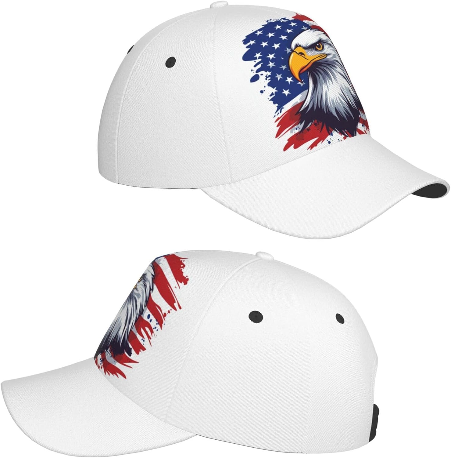 Bald Eagle American Flag Baseball Cap for Men Women Adjustable USA Flag Patriotic Trucker Sun Hats Unisex - Image 5