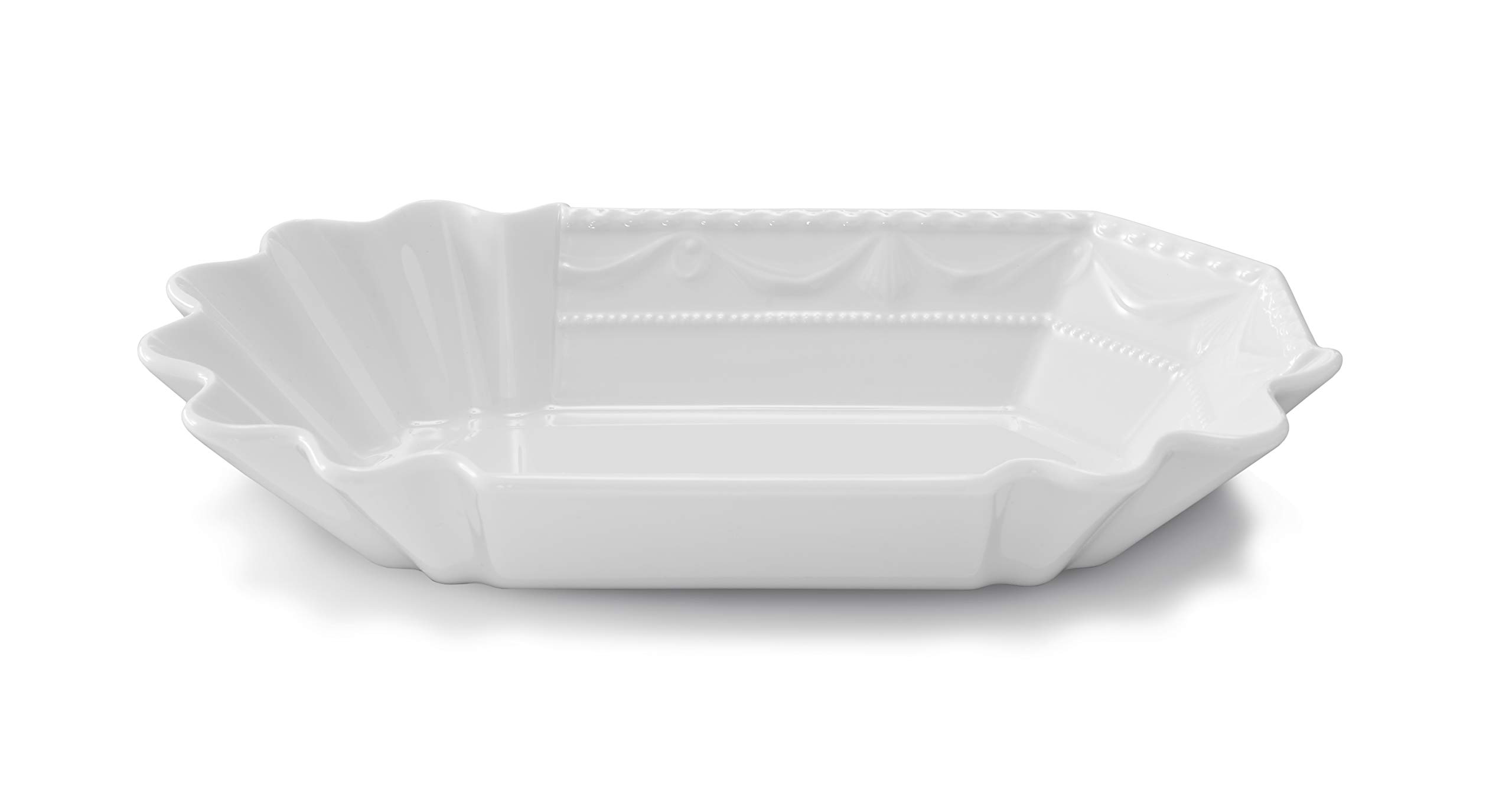 KPM Berlin KURLAND Currywurstschale Weiß 19x11cm - Handgefertigte Porzellan-Servierschale mit KURLAND-Relief von 1790