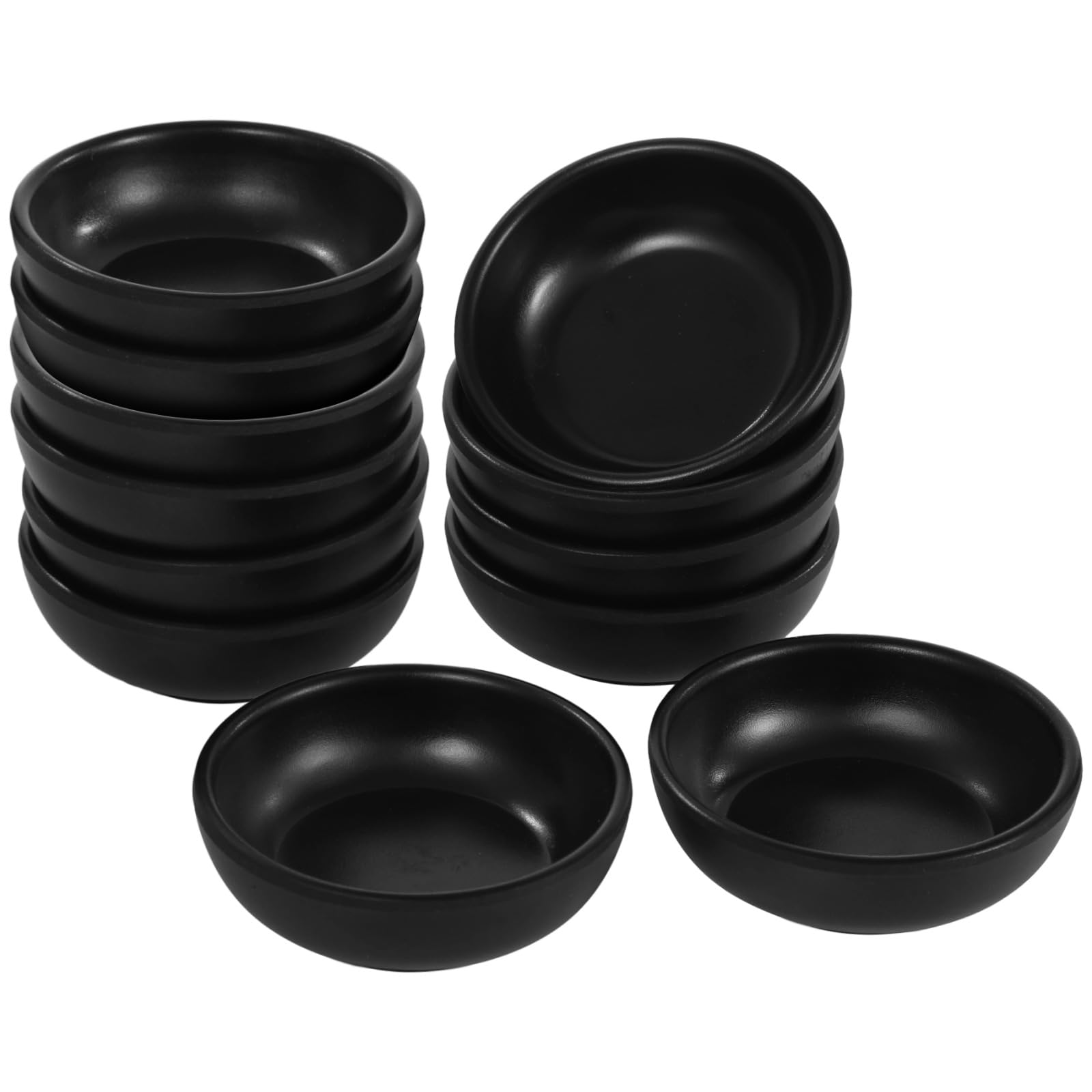 Générique 12 coupelles à sauce en mélamine noire de 1,7 oz, bols à condiments empilables, petits bols à trempette incassables, mini coupes à dessert pour fêtes, barbecues, restaurants et apéritifs