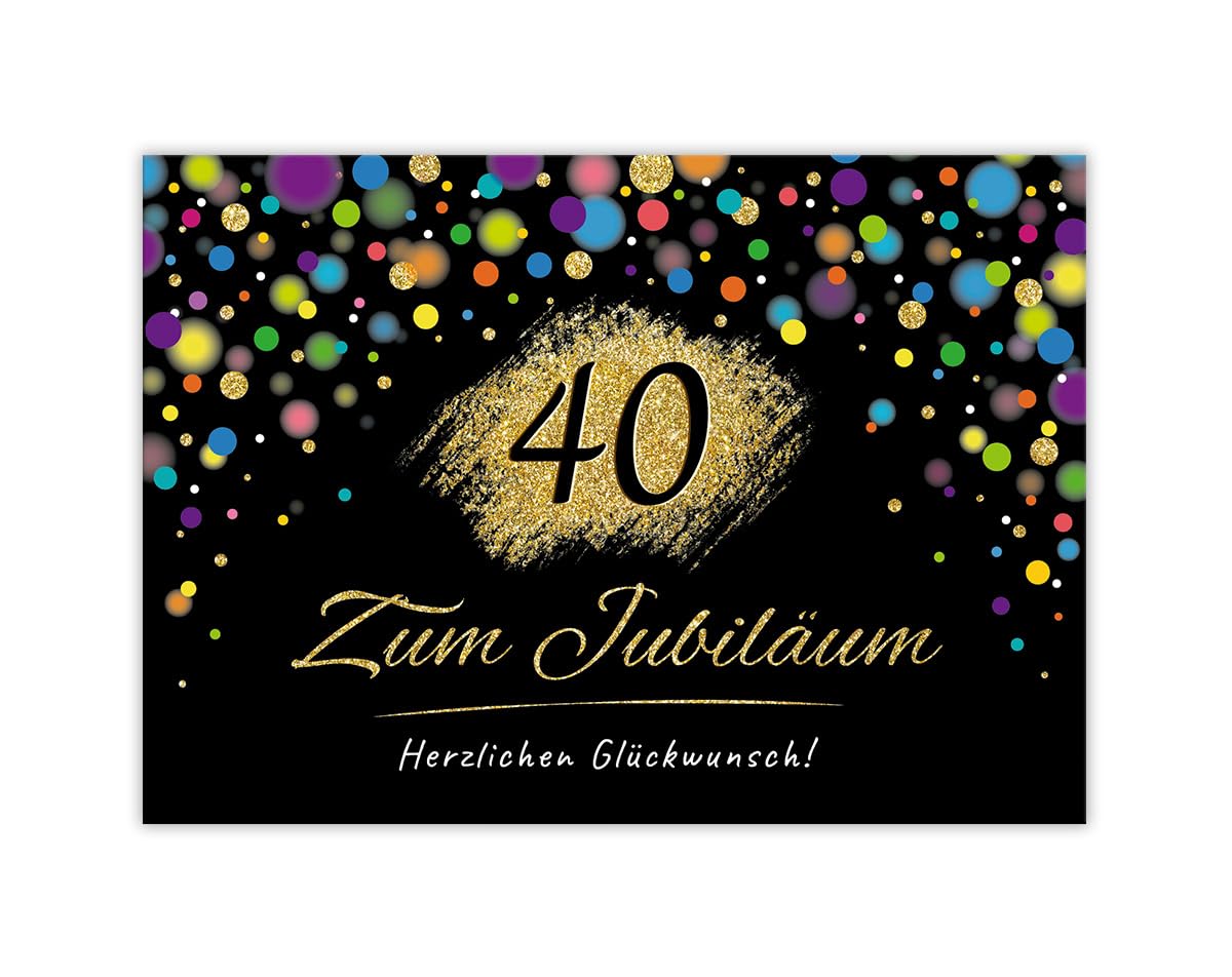 Geburtstagskarte Zum 40. Für Frauen - Modernes Design Mit Konfetti & 1985 Fakten