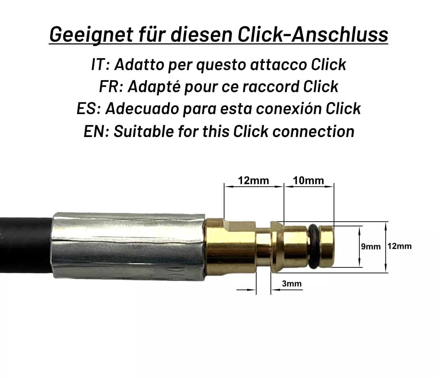 Hochdruck Verlängerung für Schlauch Verbinder für - kompatibel zu Kärcher Hochdruckreiniger K2 Clic wie 2.641-721.0