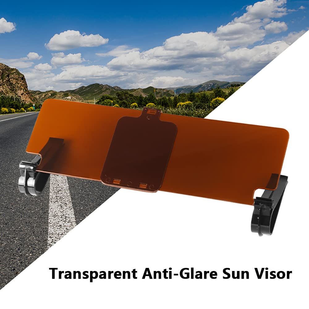 Riloer Universal Car Windshield Sun Visor for Sun Glare Snow Blindness UV Rays, Car Sun Visor Day and Night Anti-Glare Visor, 2 in 1 Sun Anti-UV Anti-Dazzle HD Sunshade Mirror Goggles Shield