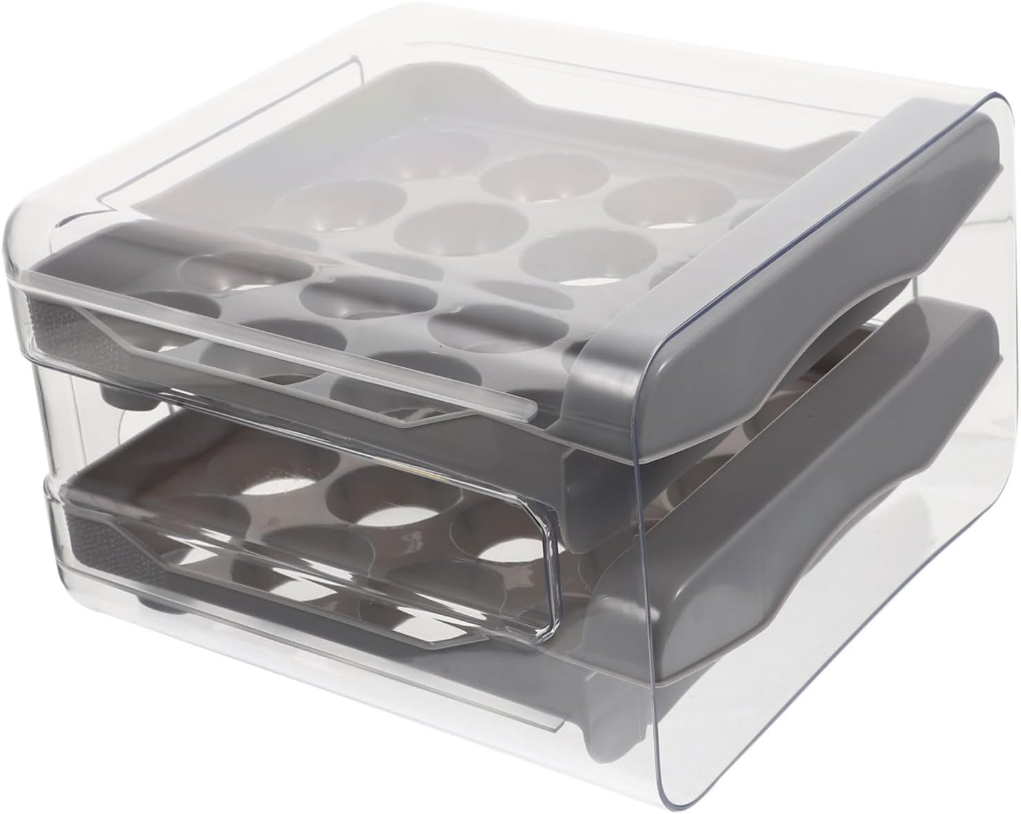 Egg Carton Storage Rack Slots Reusable Drawer Style Egg Holder for Half Dozen