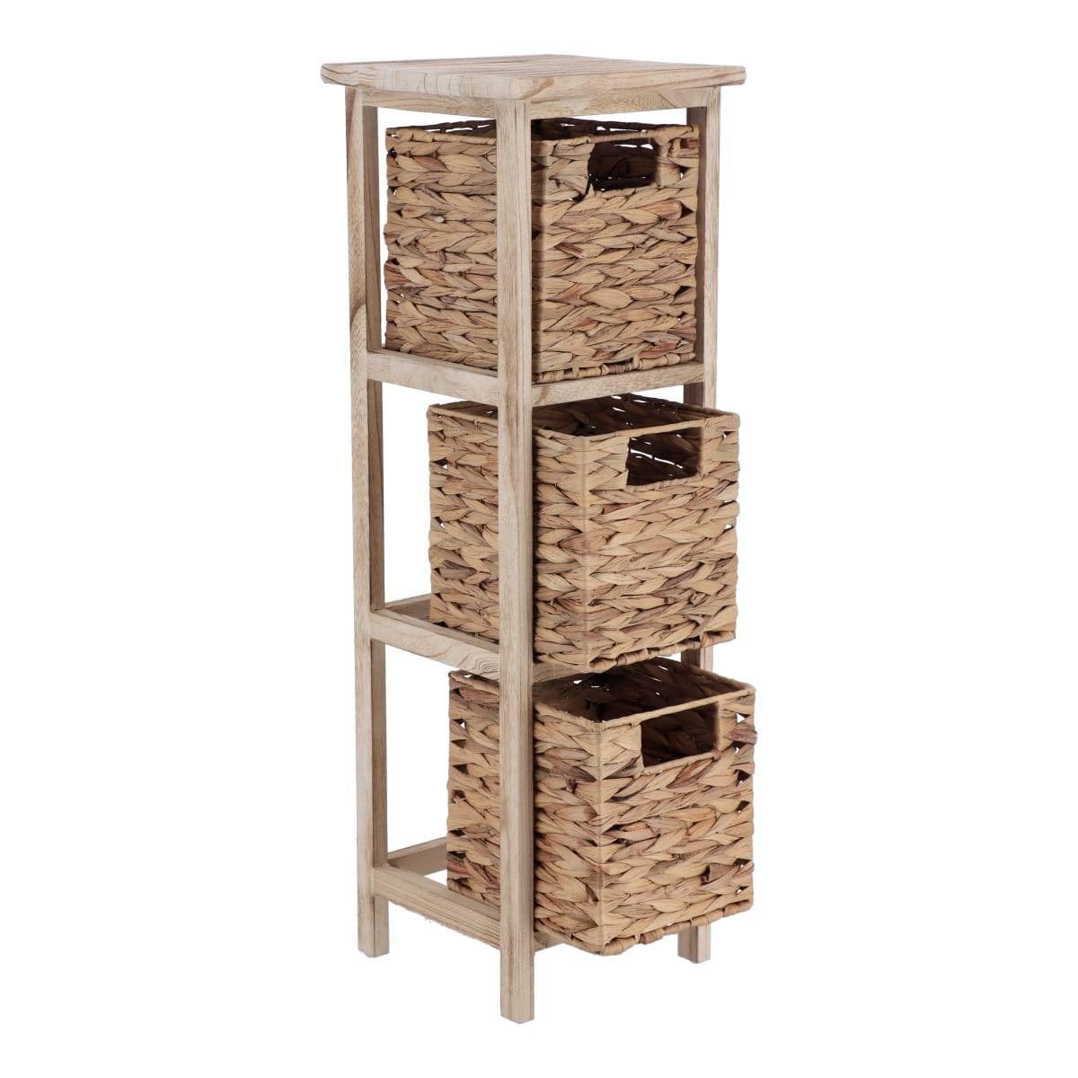 Tendance - Mueble Paulownia con 3 cestas Jacinto - Natural