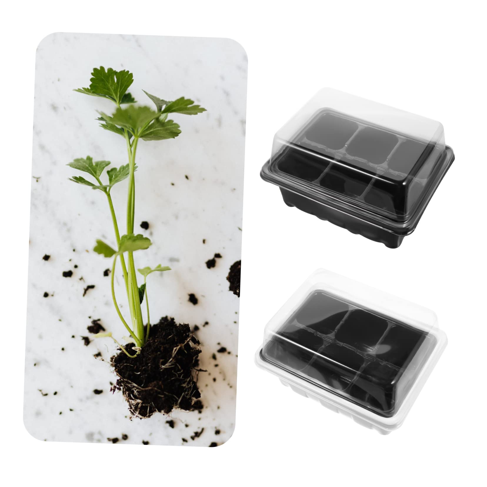 ibasenice 20 Set Scatola vivaio in Tre Pezzi Kit in Crescita Kit di germinazione di partenza Verde vaschette per Semina Vassoio per Semi Vassoio di avviamento vassoi di propagazione plastica
