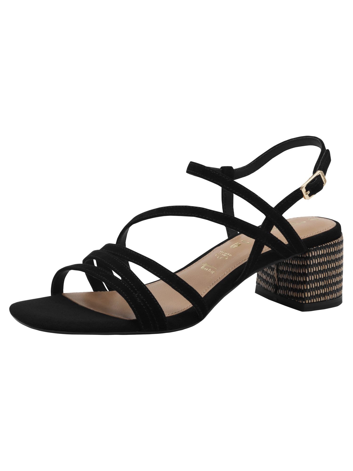 Tamaris Women’s sandal with block heel leather black 6.5 UK