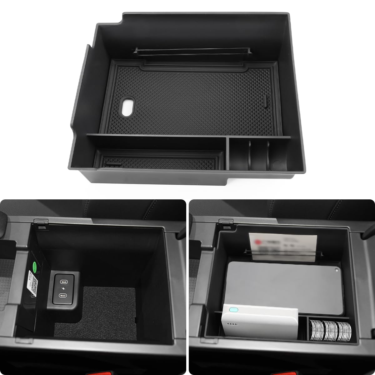 Center Console Organizer Tray For Chevy Equinox 2018-2024 - Secondary Storage Box With Non-Slip Mat