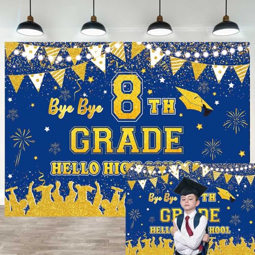 Toile de fond fête remise diplôme 8e année grand format motif chic