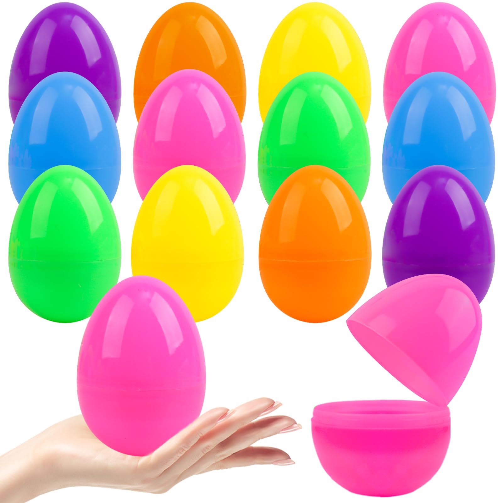 Kitimi Girls 24Pcs Small Colourful Fillable Plastic Surprise Easter Eggs, Assorted Colour Fillable Plastic Surprise Easter Eggs For Easter Egg Hunt Gifts And Springtime Goodies Favours For And Boys