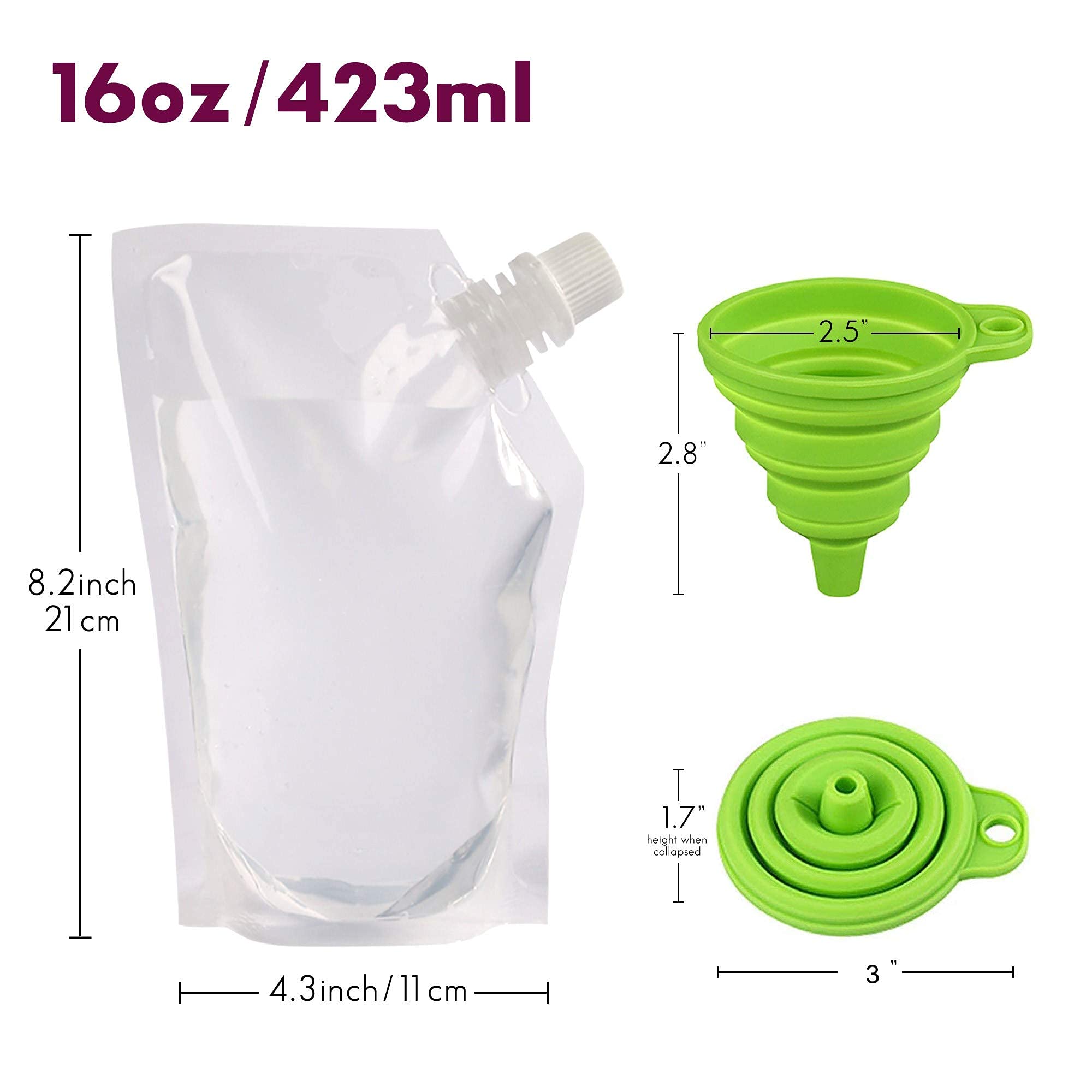 Lot De 32 Flacons Tampons Secrets Réutilisables - Pour Concerts, Croisières, événements - Avec Entonnoir Silicone - 2