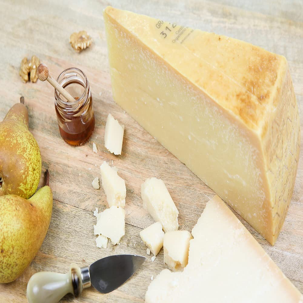 Grana Padano AOP 24 mois, 1 KG, Bêta Caséine A2A2, SANS OMG, Fromage Italien, Lait 100% Italien