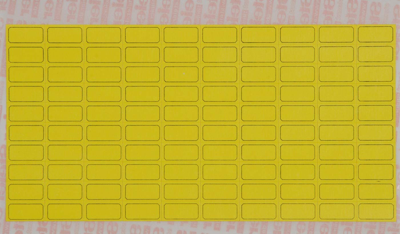 STEIER 5701410 Small Adhesive Device Identification (can be Written on, Weatherproof and Removable), 100 Sheets, 224 Labels/bg. in Yellow Without Frame, 6 x 15 mm (22400 STK.)