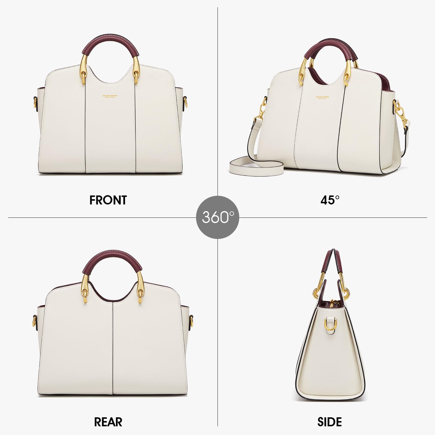 Borsa a mano da donna in pelle, elegante borsa a tracolla – con manico retrò e tracolla – tutti i giorni alla moda lavoro città