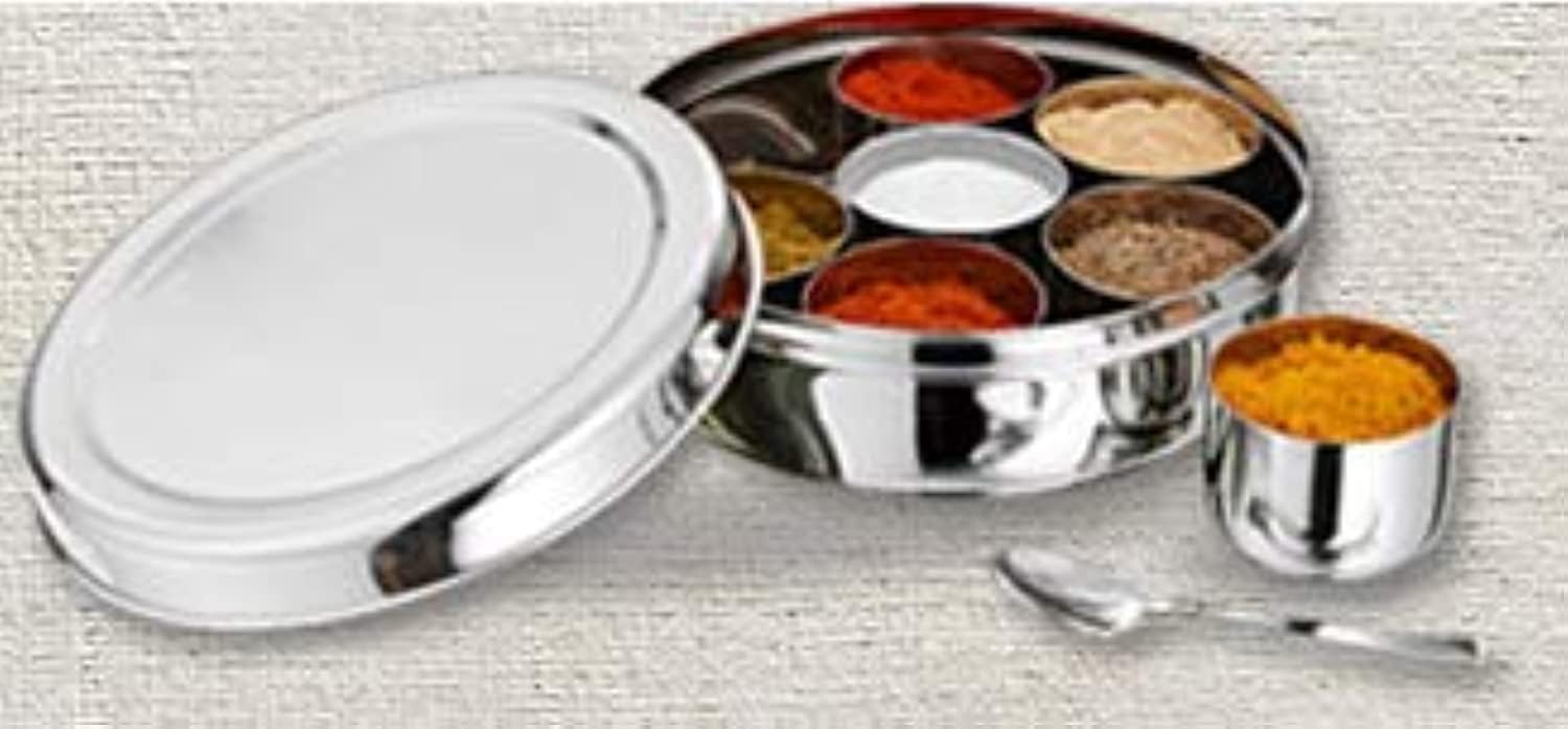 Stainless Steel Masala Box, Spice Box, Masala Dabba, Spice Container, Indian Spice Box, Kitchen Spice Box, Spice Box for Chefs - Image 4