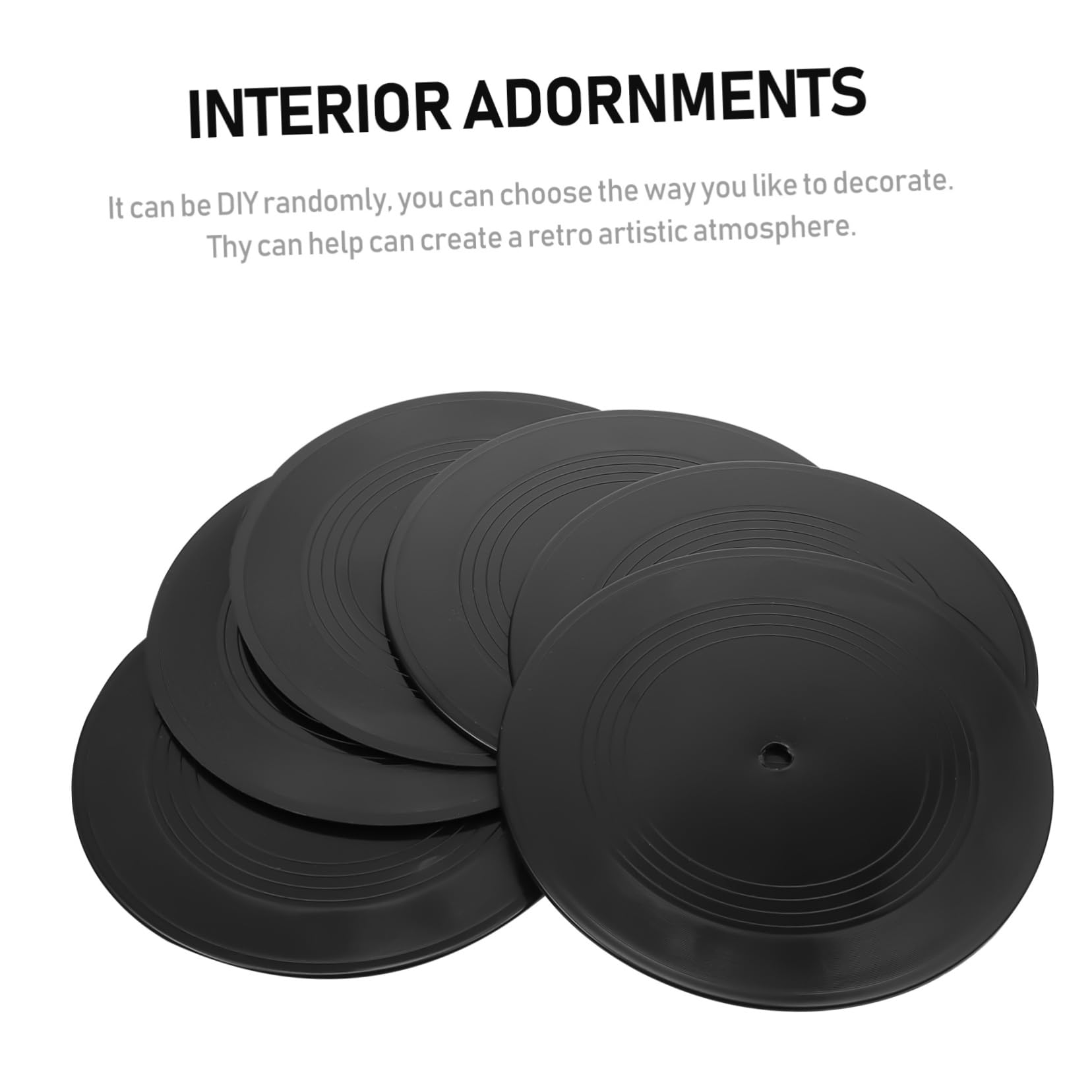 ABOOFAN Decorazioni da Parete Dischi in Vinile Retrò 12 Pezzi | Vinyl Nero, per Interni e Allestimenti, Stile Artistico, Adatto a Pareti Decorative