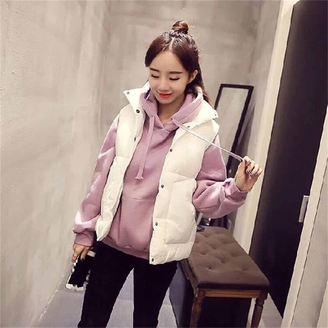 Automne Hiver Femmes Gilet Court Manteau Coton Décontracté Chaud Mince