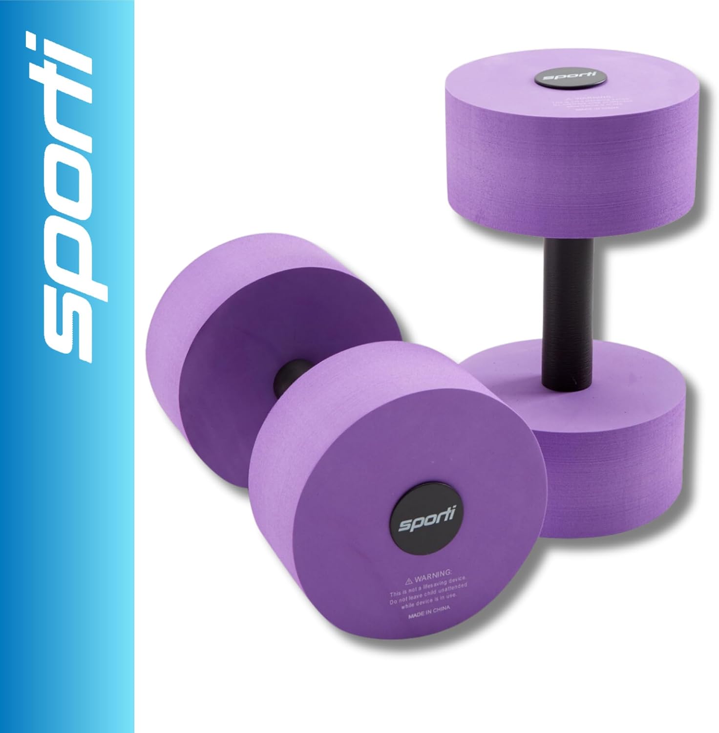 Sporti Aquatic Fitness Dumbbells Water Weights for Water Aerobics Fitness and Pool Exercises, Strengthening Upper Body