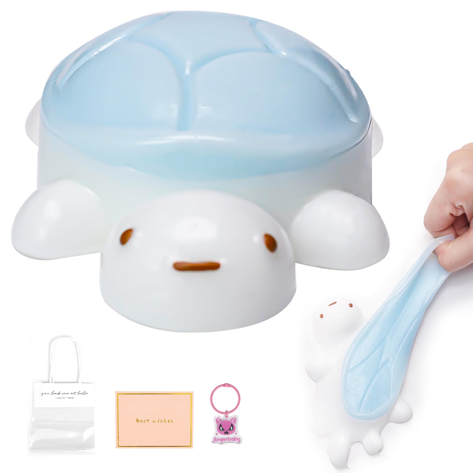 Cute Turtle Taba Squishy Toy, Sticky SiliconeTurtle Squeeze Stress Relief Fidget Toy, Kawaii Sensory Squishy for Kids Teens & Adults, Anxiety Relief