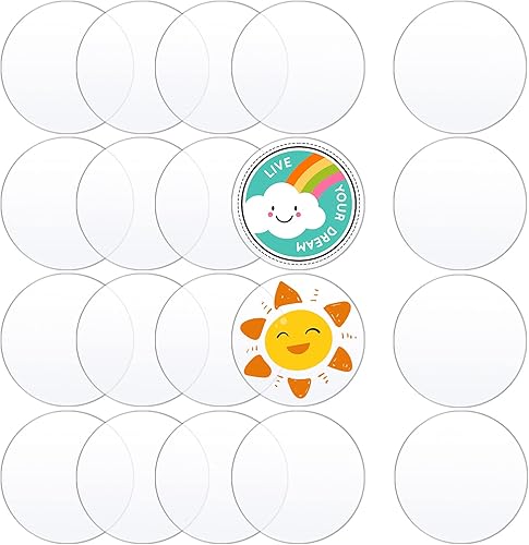 20 piezas de lámina de acrílico transparente de 008 pulgadas de grosor disco de plástico acrílico redondo panel de acrílico circular hojas de cartel