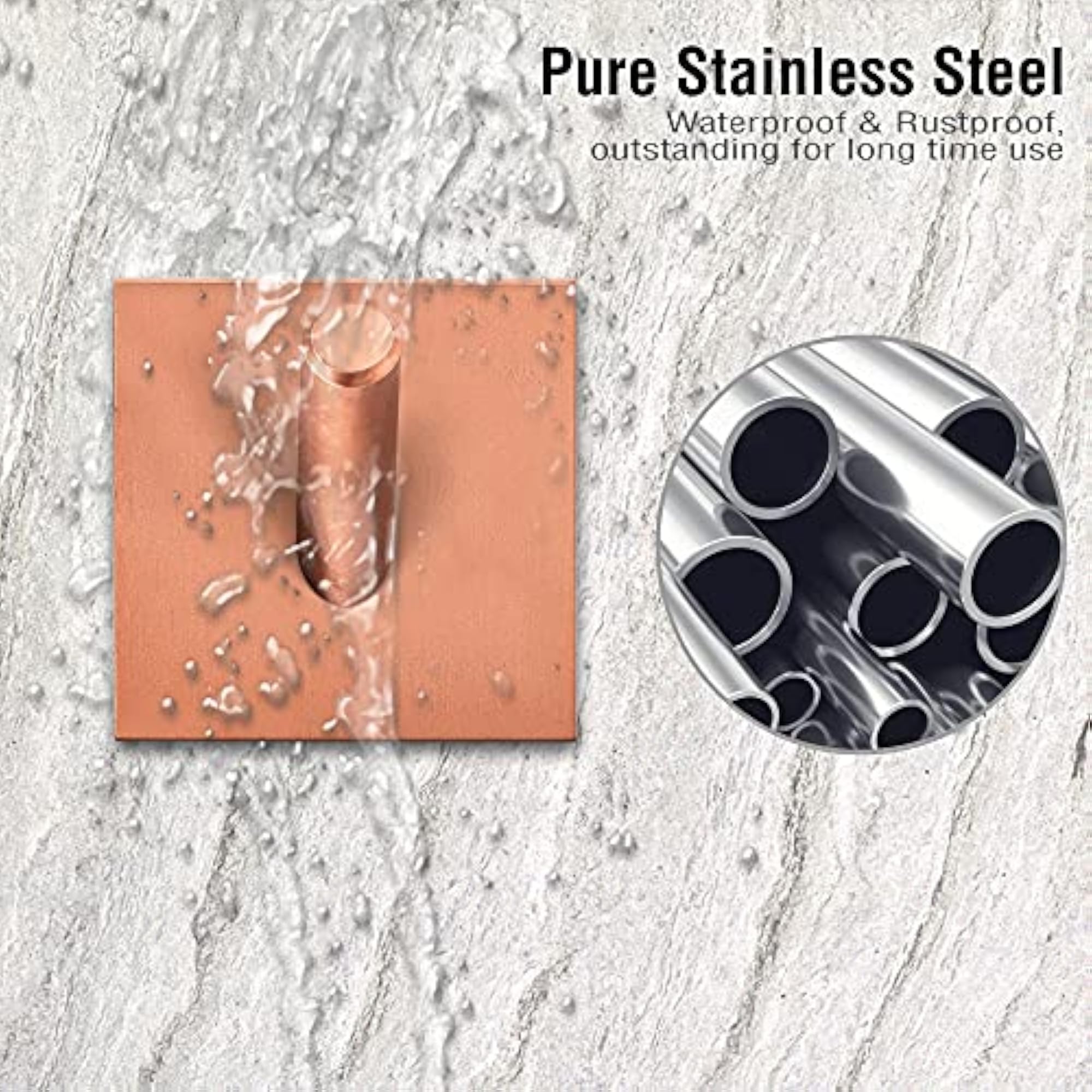 Stainless Steel Rose Gold Self Adhesive Hooks for Wall