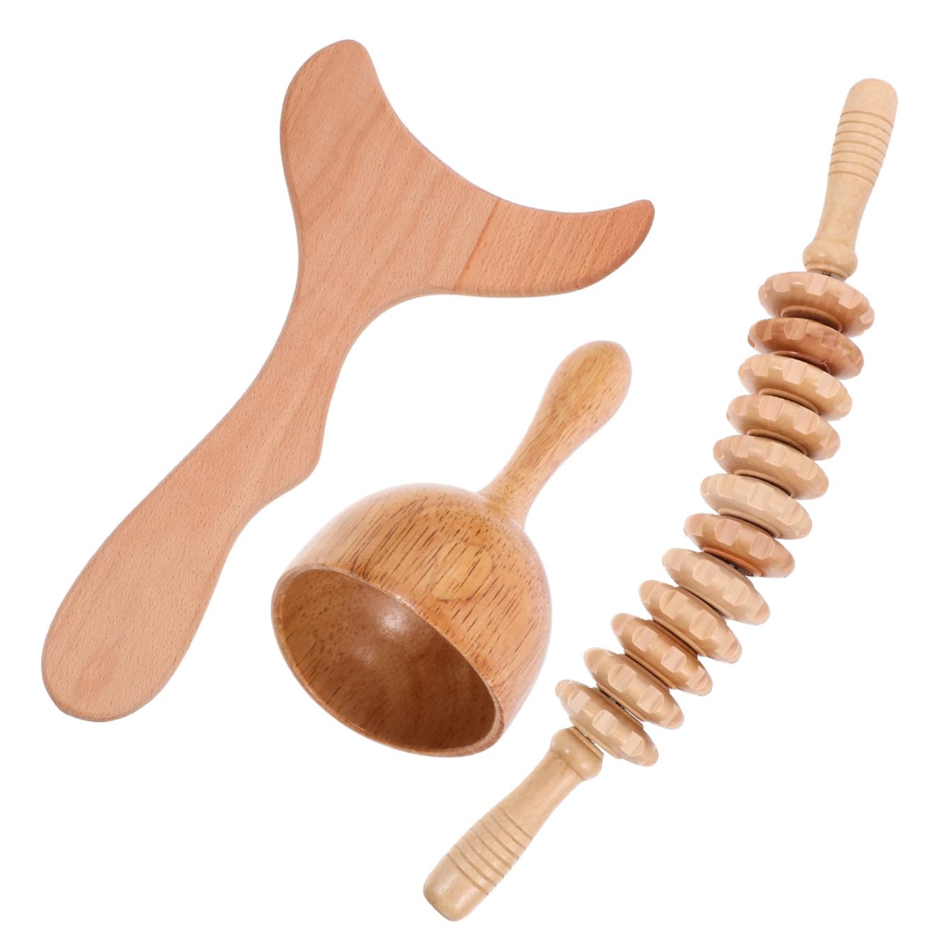 Massaggiatore per Scultura del Corpo 3 in 1 Strumenti per Massaggi in Corda, Kit per Massaggi Linfatici e Drenanti, per Massaggio Fasciale e Rilassamento