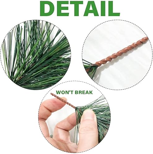 Miniatura 4 de Agujas de pino verde artificial, ramas, ramas de pino pequeñas, tallos de hoja perenne, decoraciones de árbol de Navidad