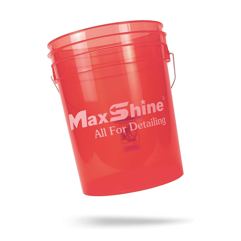 Balde para Lavagem e Detalhamento Automotivo Maxshine 18,9 L com Tampa Vermelha