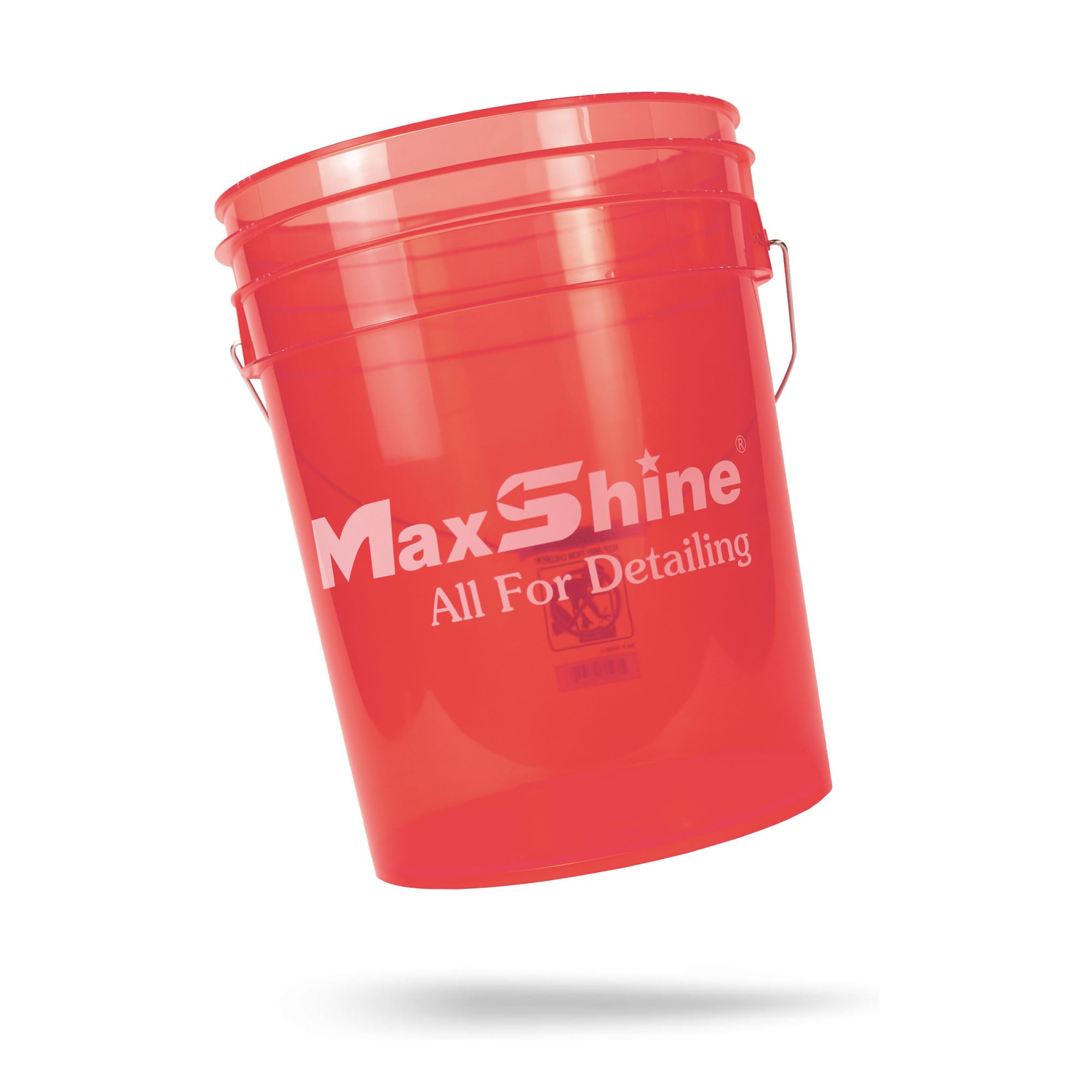 Maxshine Seau universel rouge de 1,5 l - Seau de lavage de voiture pour lavage sans rayures, rangement de garage et outils de détail - Peut contenir savon, canon à mousse, serviettes en microfibre et