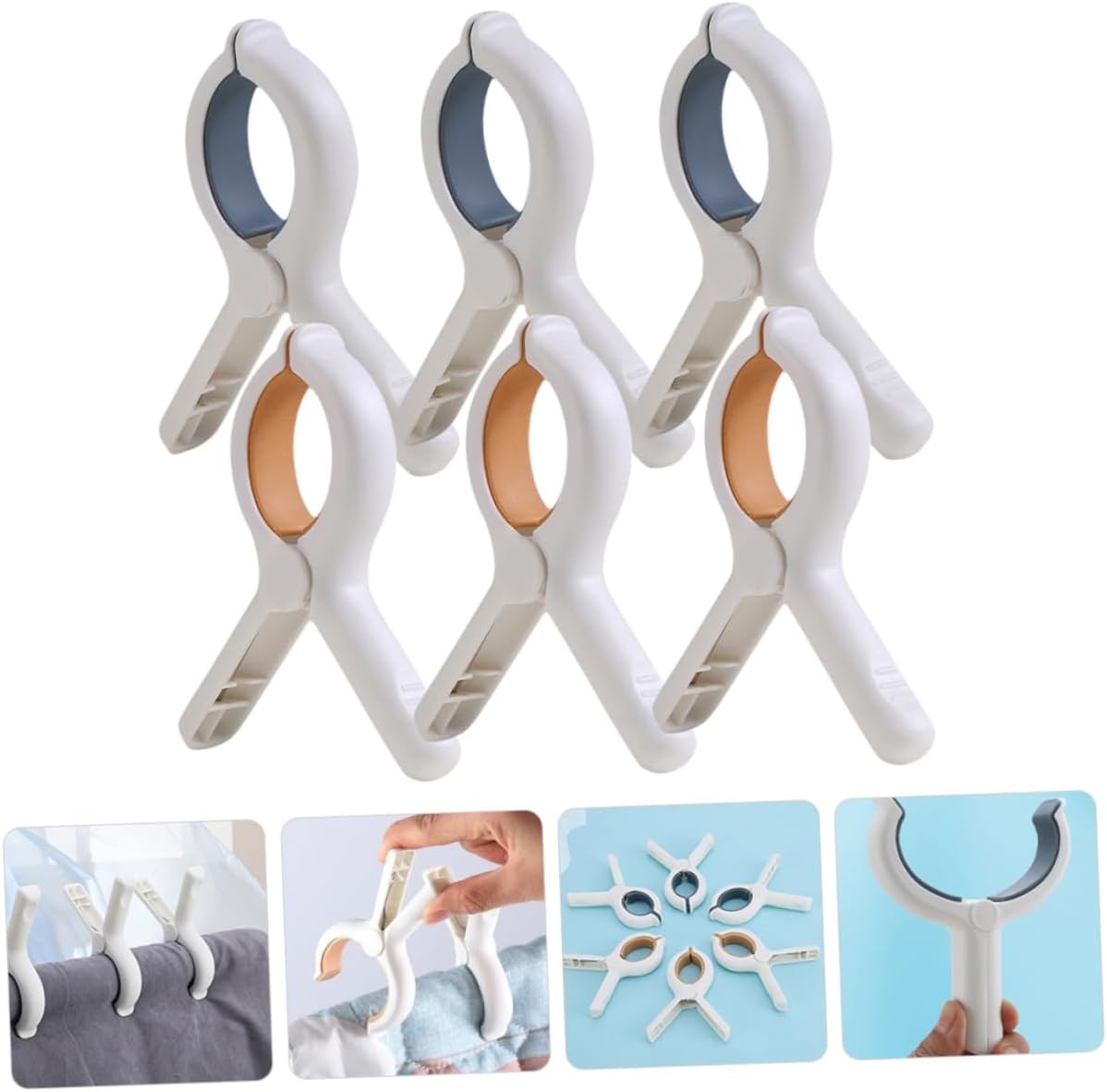 Ciieeo 3sets Heavy Duty Clothes Pins Clips for Laundry Drying Windproof Design Lightweight Portable for Outdoor Indoor Use for Hanging Clothes Quilts and Beach Towels 6pcs*3