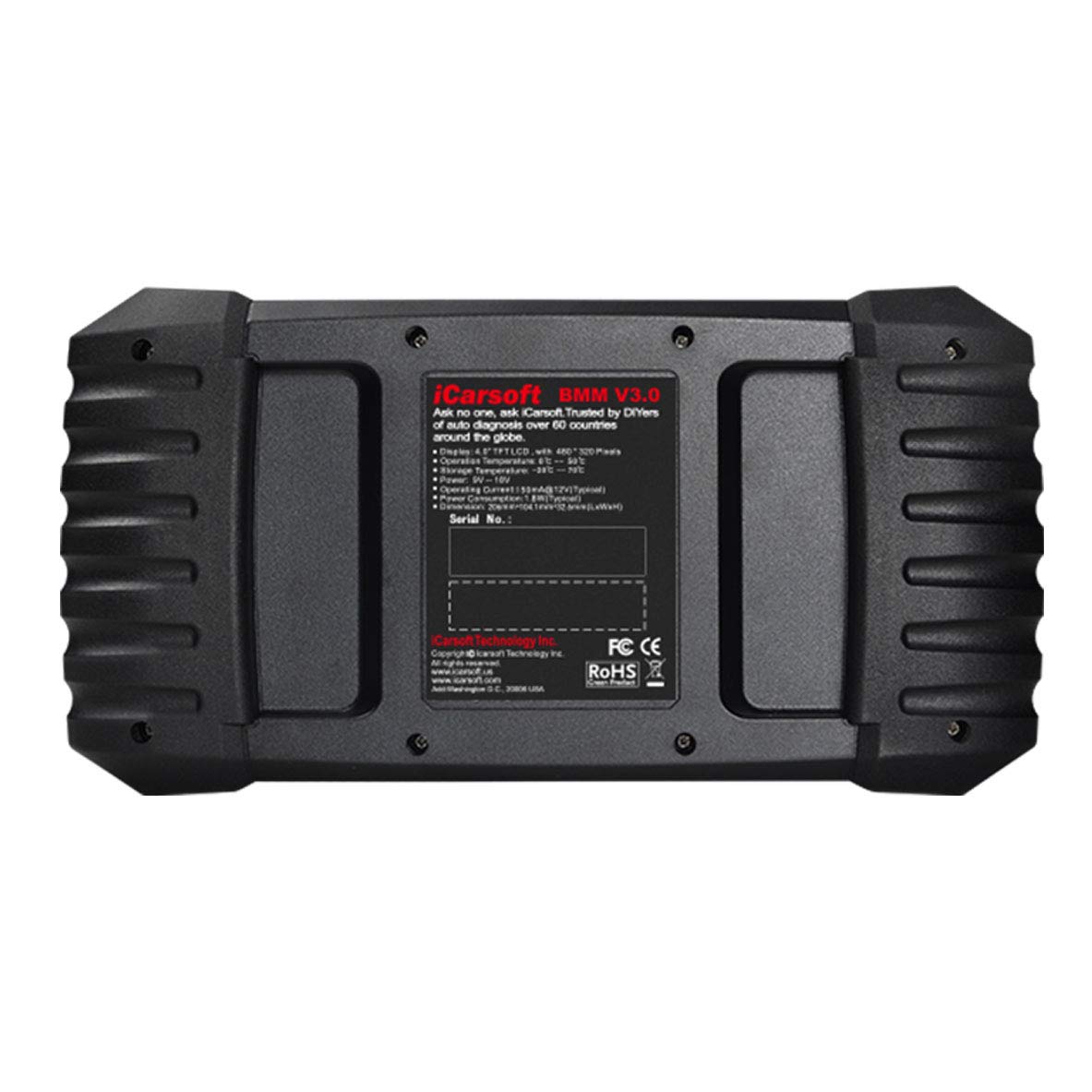 iCarsoft BMM V3.0 professionelles und leistungsstarkes Universal Diagnosegerät für BMW Mini Rolls Royce Fahrzeuge mit 10 cm TFT- Farbbildschirm, OBDII Funktionen, CANBUS, Schwarz