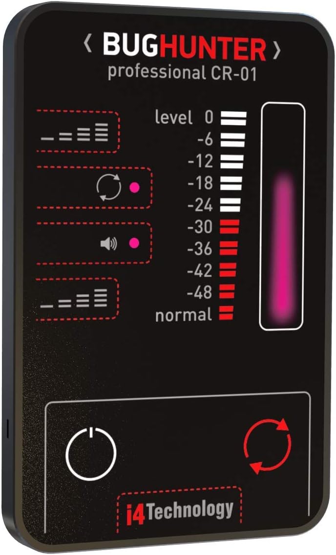 Anti-spy Bug Detector | Pocket RF Signal Detector | High Sensitive Spy Bug Sweeper | Search for GPS Tracker, Mobile Phones, Wi-Fi, 3G, 4G, GSM, Wireless Camera | i4Technology CR-01