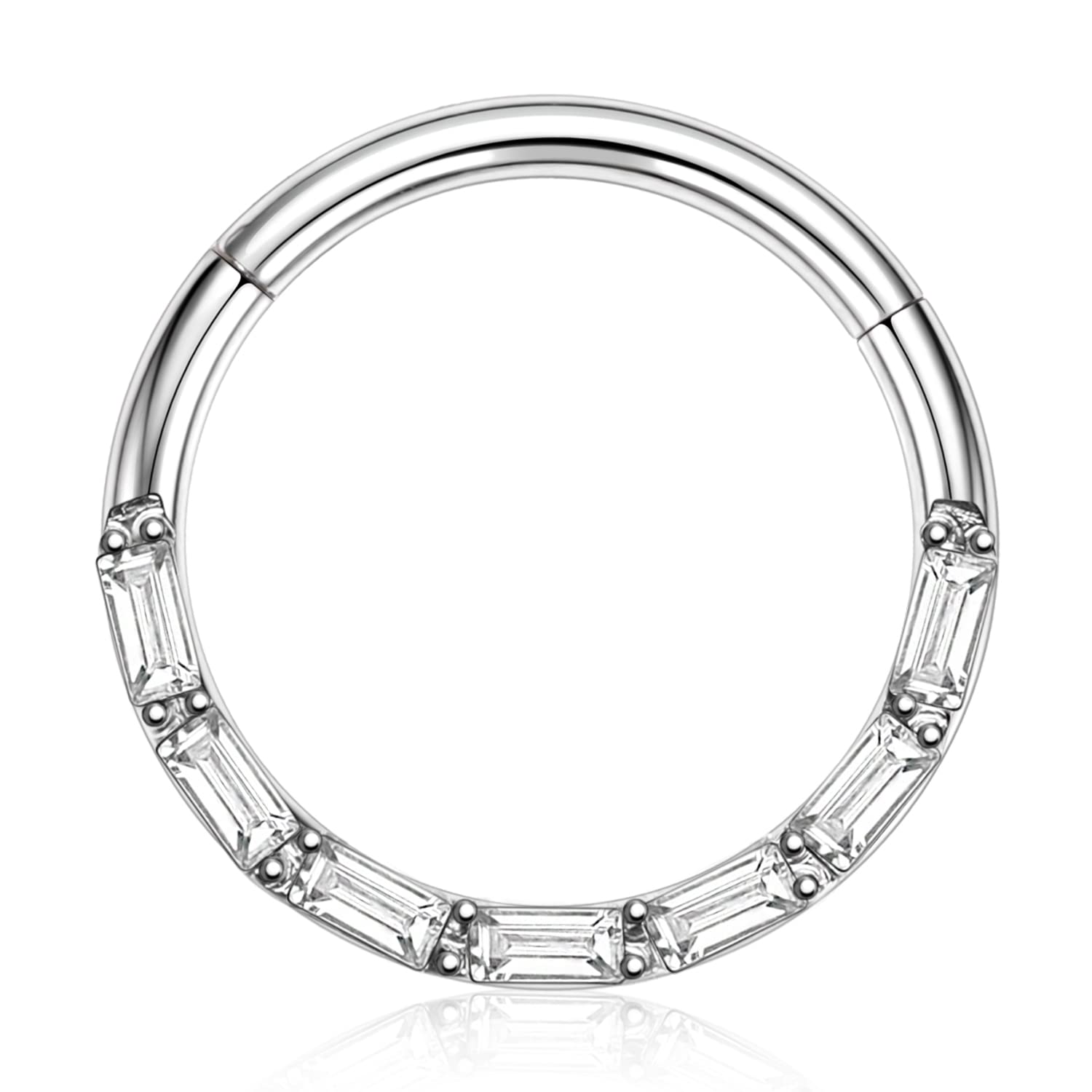 AROWRO 18G 16G 14G Nose Hoop Ring Septum Clicker Earrings CZ Opal Cartilage Conch Helix Tragus Hoop Earrings Daith Piercing Jewelry 316L Surgical Steel — view 2