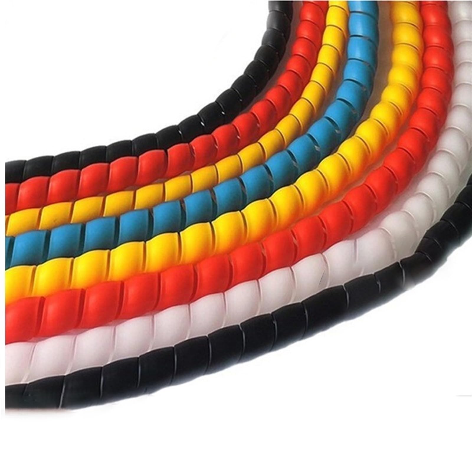 spiral protector 1 Meter Spiral Cable Protector Sleeves Car Washer Pipe Sleeve Cable Sleeving Wrap Flame Retardant Tube Hose Water Protective wraps cable(Red,8mm inside diameter)