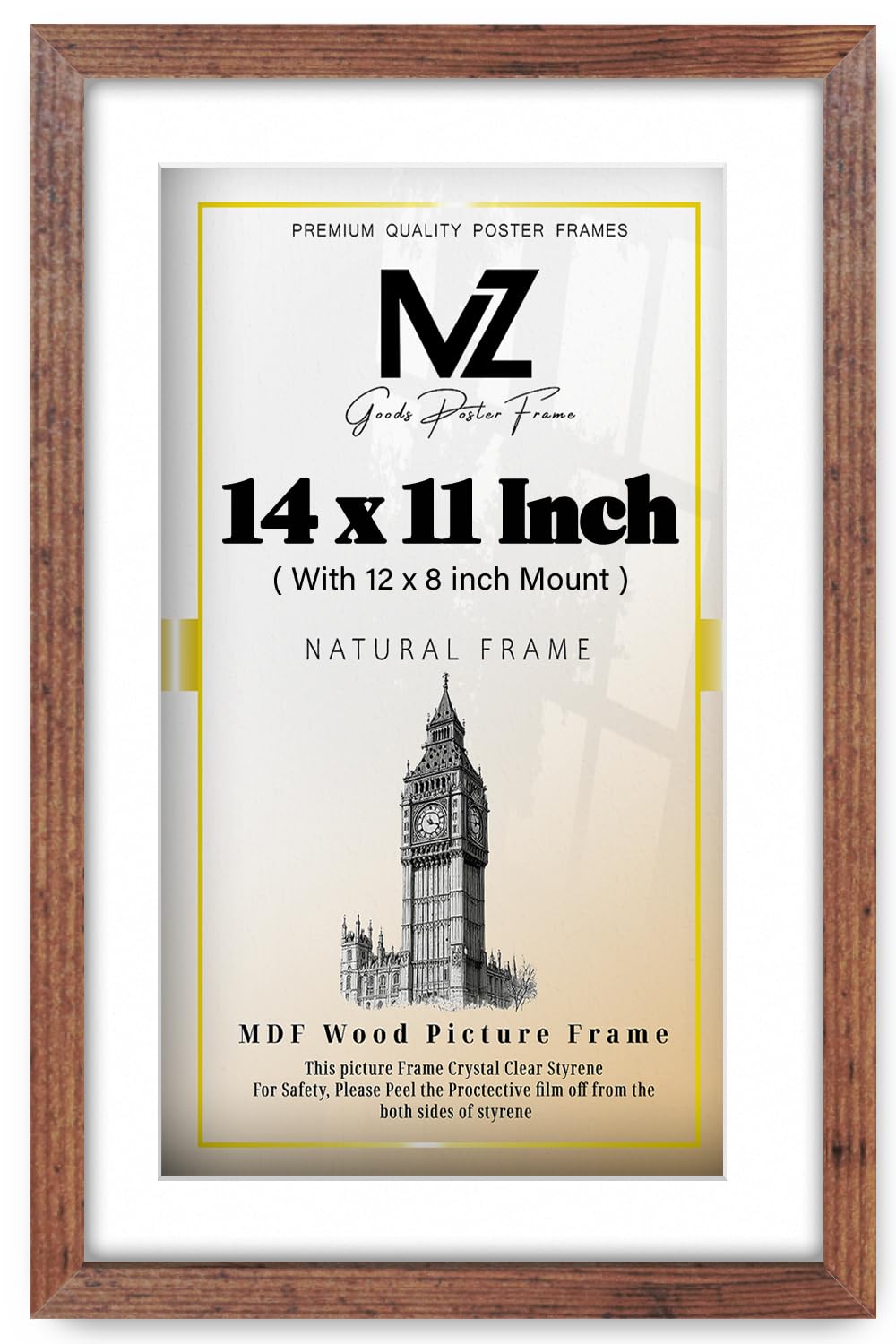 MZ GOODS | Rustic Flat Style 11 Inch x 14 Inch With (12 x 8 Inch) White Mount Gallery-Style (35.56 x 27.94 cm) Signature Collection [ Rustic ] — image 1