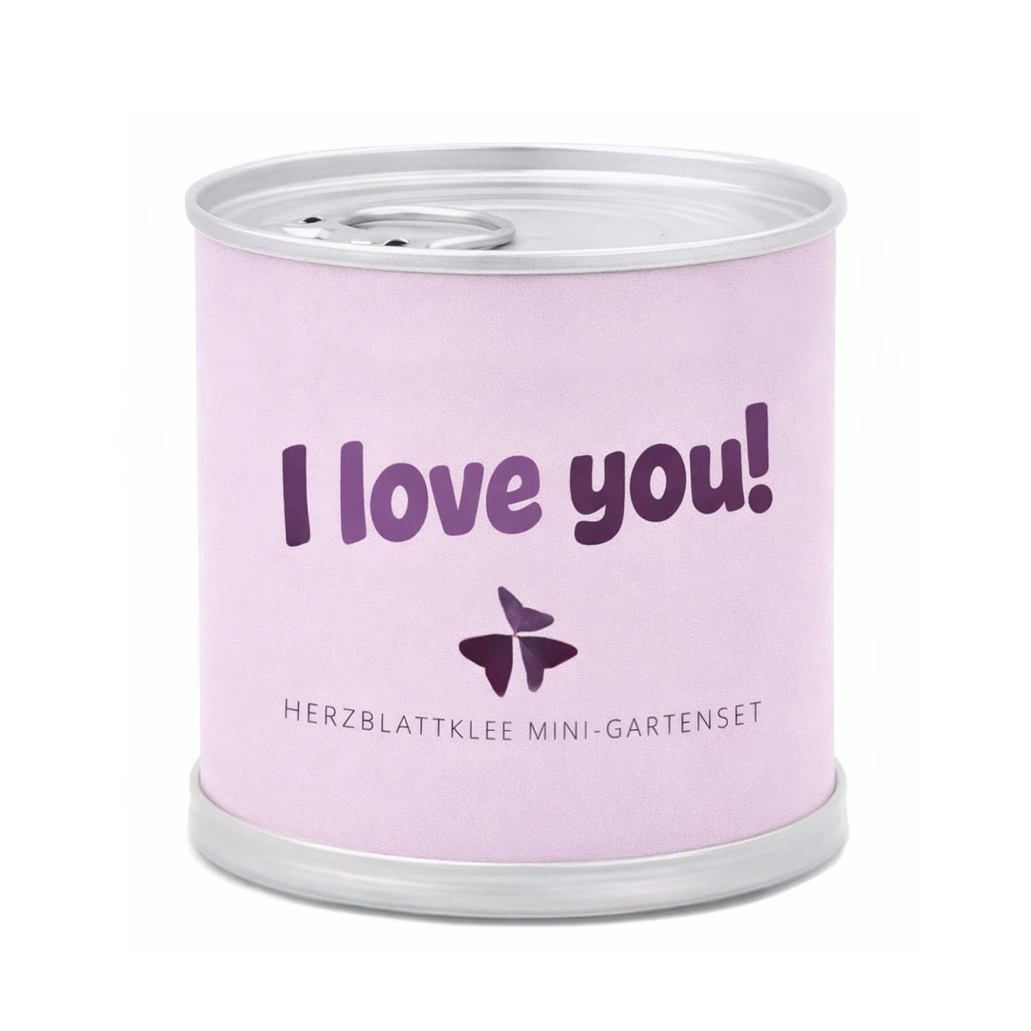 Love Gift - Growing Kit Heart Leaf Clover in Tin - Romantic Attention - Small Gift Under 10 Euro - Sags Through the Flower Collection - i Love You