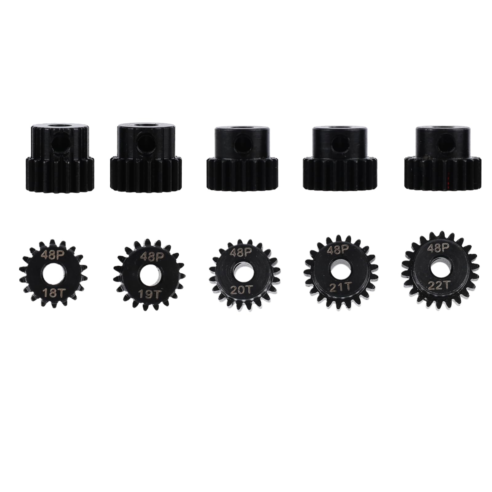 5Pcs Metal Steel 48P Pinion Gear Sets with Hex Key for RC Car, Truck & Off-Road Vehicles (18T 19T 20T 21T 22T)