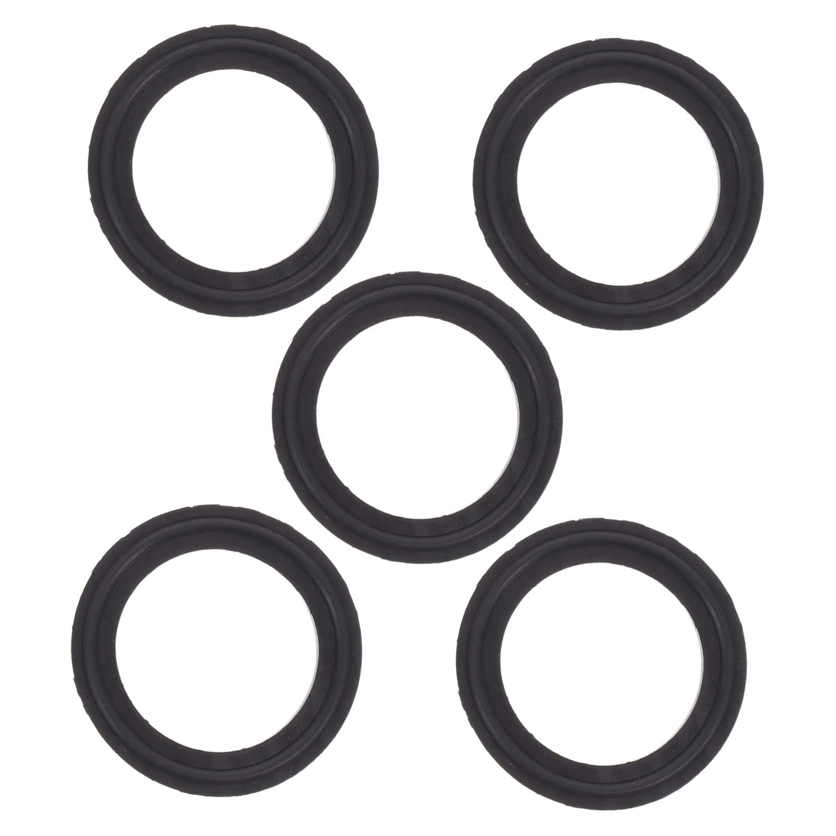 KICHOUSE 5pcs Triple Clamp Spacer Tri Clamp Ferrule Sealing Gasket Hose Gasket Washers Tri Clamp Gasket 2 Tri Clamp Fitting Clamps Seals Tri Clamp Ring Tri-clamp Seals Rubber Black