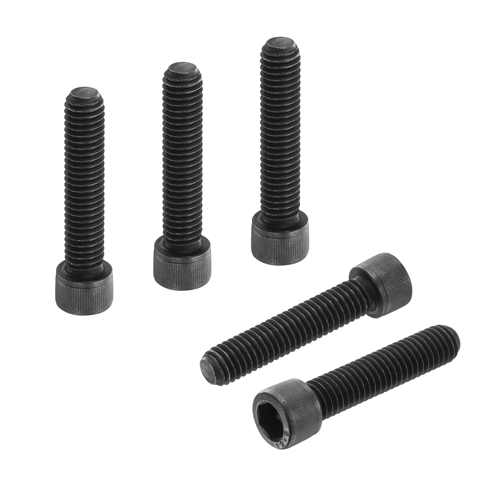 PATIKIL 3/8"-16 x 1-3/4 Socket Head Cap Screws Bolts, 10Pcs Carbon Steel Hex Head Metric Screws for Door Road Bicycle Mountain Bike Auto Ship Communication Equipment, Black