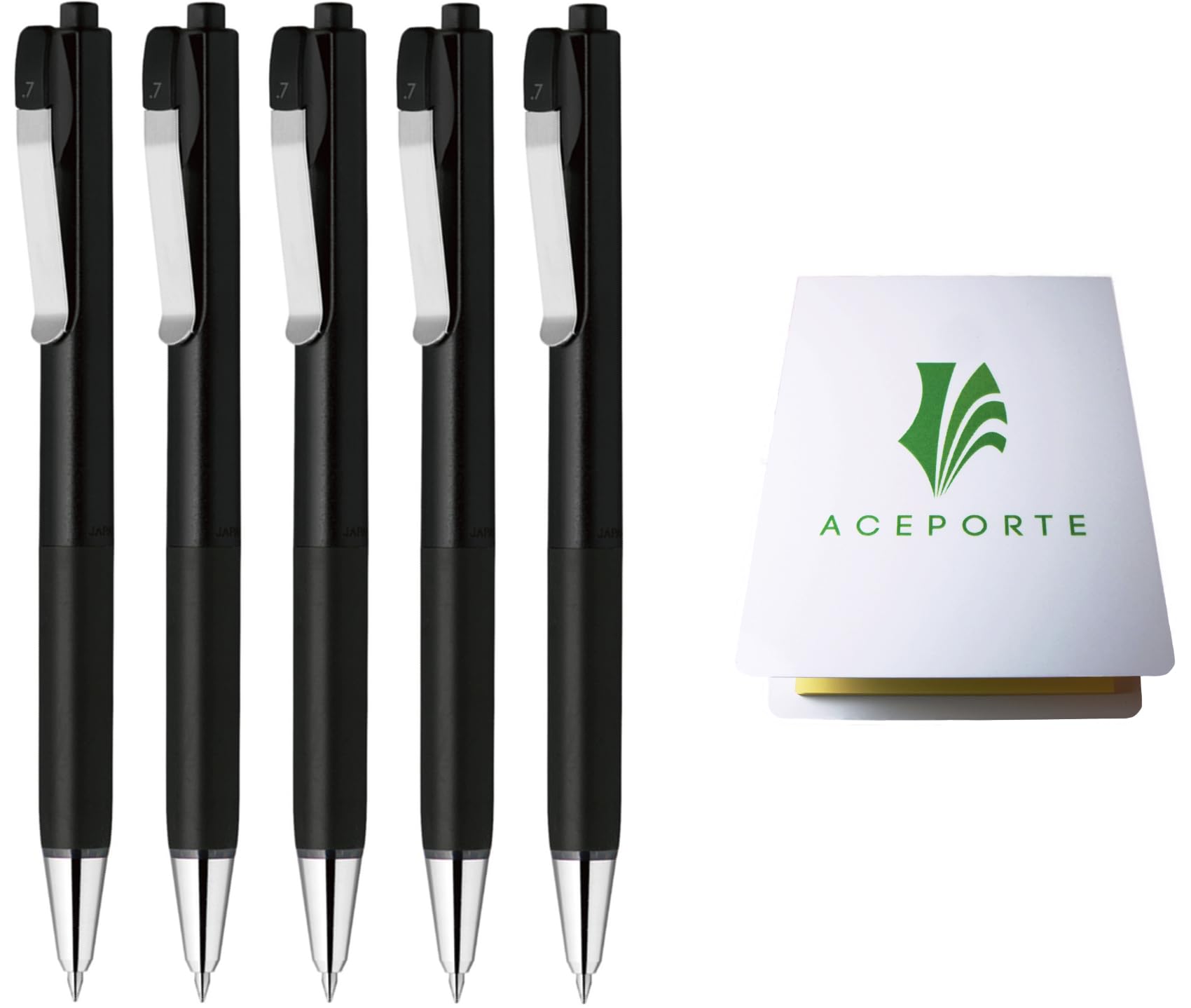 ZEBRA bLen U 0.5mm Ballpoint Pen Black 5 Pack, Sticky Notes Set