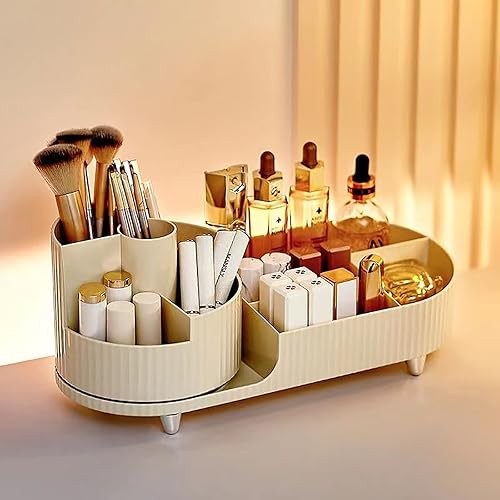 Miniatura 6 de Organizador de maquillaje giratorio de 360 grados de gran capacidad, vitrina de cosméticos para mostrador de baño, organizador de cosméticos, fácil