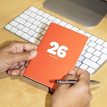 OCTÀGON DESIGN Agenda Mensuel 2025 - Format A5 Rouge - Vue Mensuelle Janvier à Décembre 2025 Mini Agenda 2025 2026