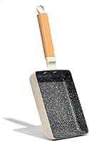 Vista 1 de Ceramic Coating Square Japanese Tamagoyaki Omelette Small Skillet, Non-stick Rectangle Egg Roll Pan with Wood Handle Blanco