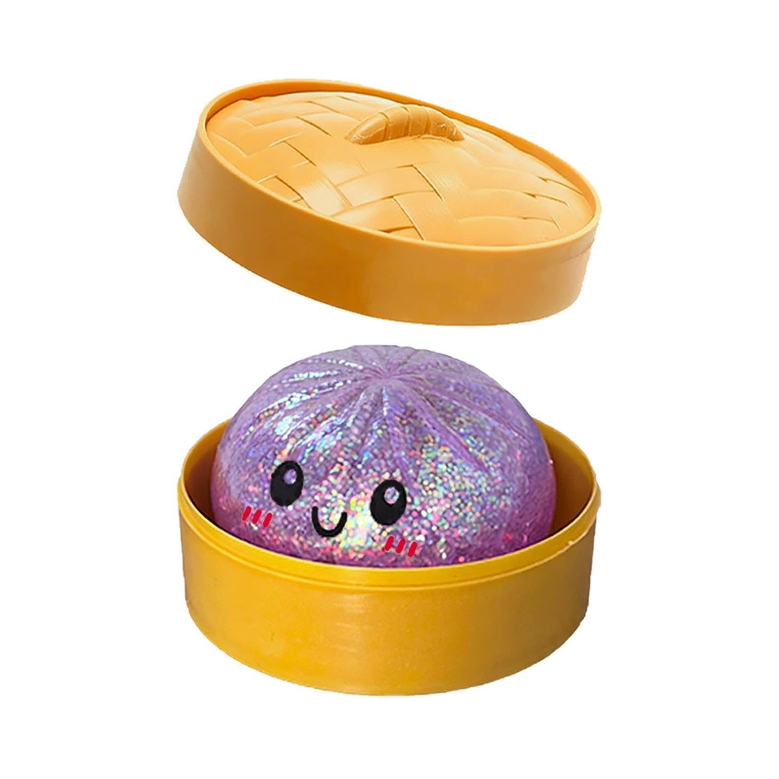 Compatible For Glitter Dumpling Squishy With Box, Sensory Squeeze Ball