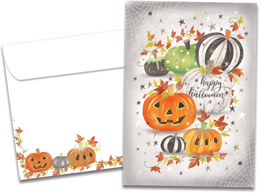 Amazon.com : Tree-Free Greetings - Halloween Greeting Card - Artful Designs - 1 Card + Matching Envelope - Made in USA - 100% Recycled Paper - 5 amazon-com-tree-free-greetings-halloween-greeting-card-artful-designs-1-card-matching-envelope-made-in-usa-100-recycled-paper-5-x7-spiders-and-pumpkins-go63084-office-products