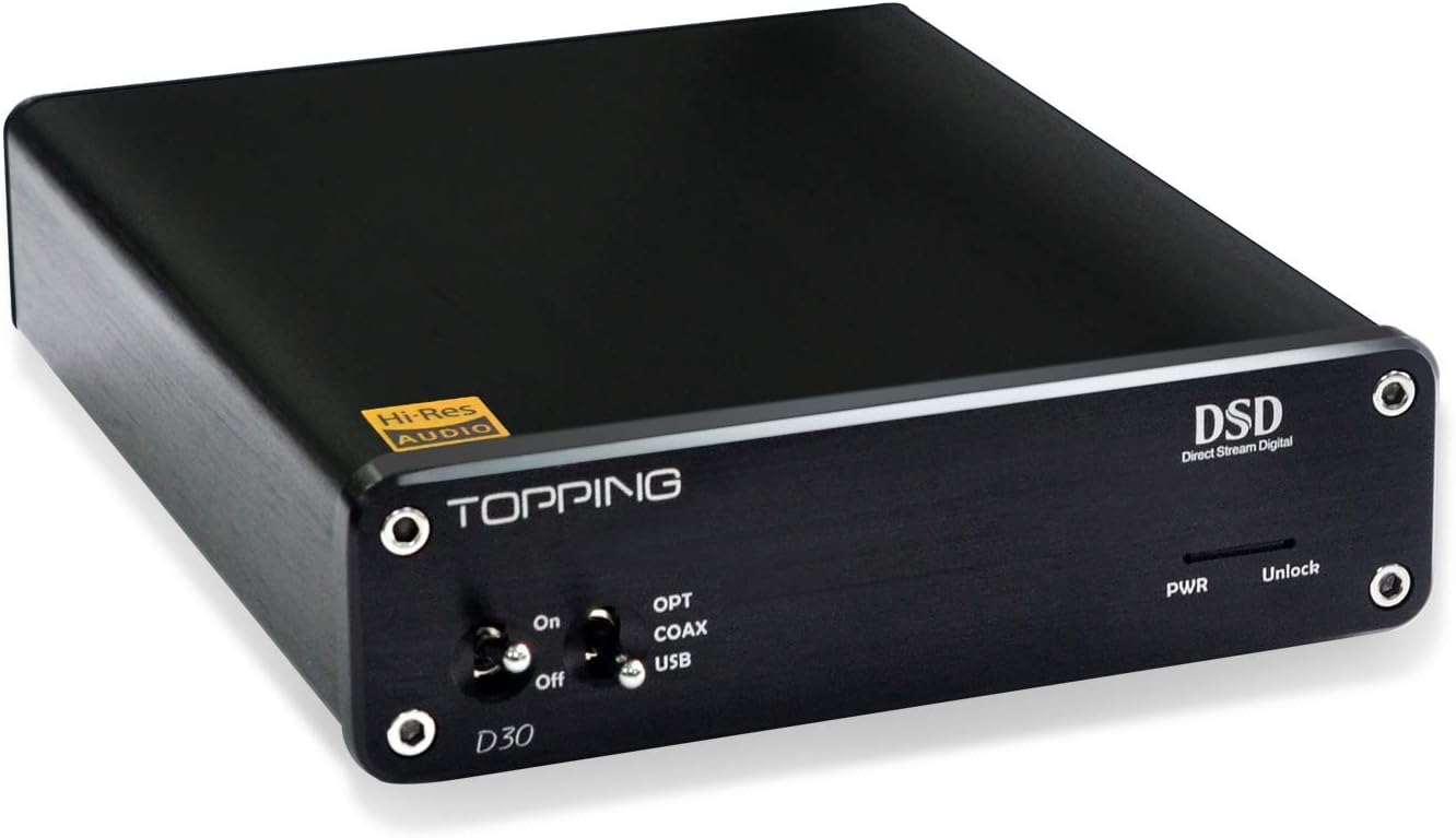 Topping D30 DSD Audio Decoder USB Coaxial Optical Fiber Xmos CS4398 24Bit 192Khz (D30 Black)
