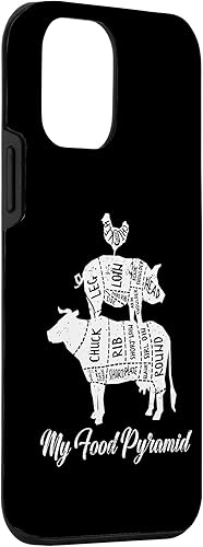 Miniatura 3 de iPhone 12 mini My Food Pyramid Cow Pig Chicken Funny Carnivore Meat Eater Case