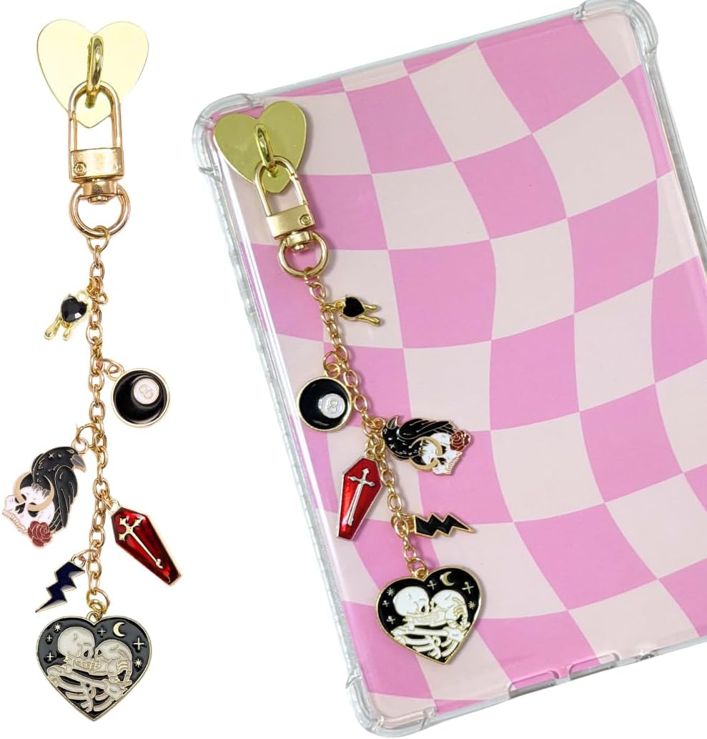 Cute Charm Chains for Kindle, Accessories for E-reader Phone Charm Chain, Bookish Gift, Booklover Stainless Steel Keychain
