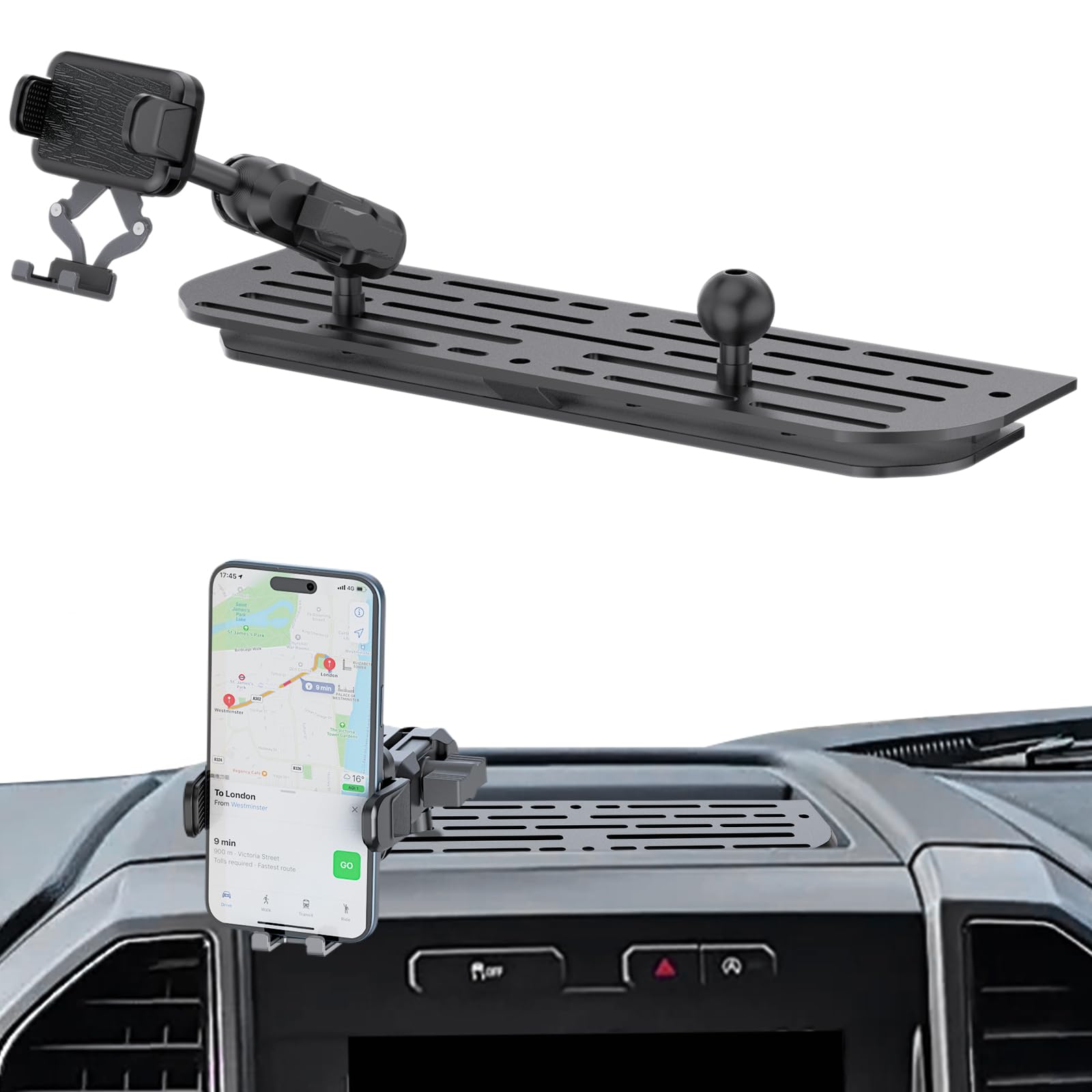 Metal Phone Mount for 2021-2024 Ford F-150 and 2021-2023 Ford Raptor Shakeproof Dash Mount Holder Cool Ford Accessory