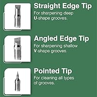 Vista 3 de Caddy Splash Golf Club Groove Sharpener Tool - 3-in-1 Golf Club Cleaner for Wedge, Iron - Oblique, Straight, Spike Replacement Tips for U & V